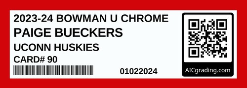 2023-24 Paige Bueckers Bowman U Chrome Rookie Card Huskies #90 MINT Graded 10 - Picture 3 of 7
