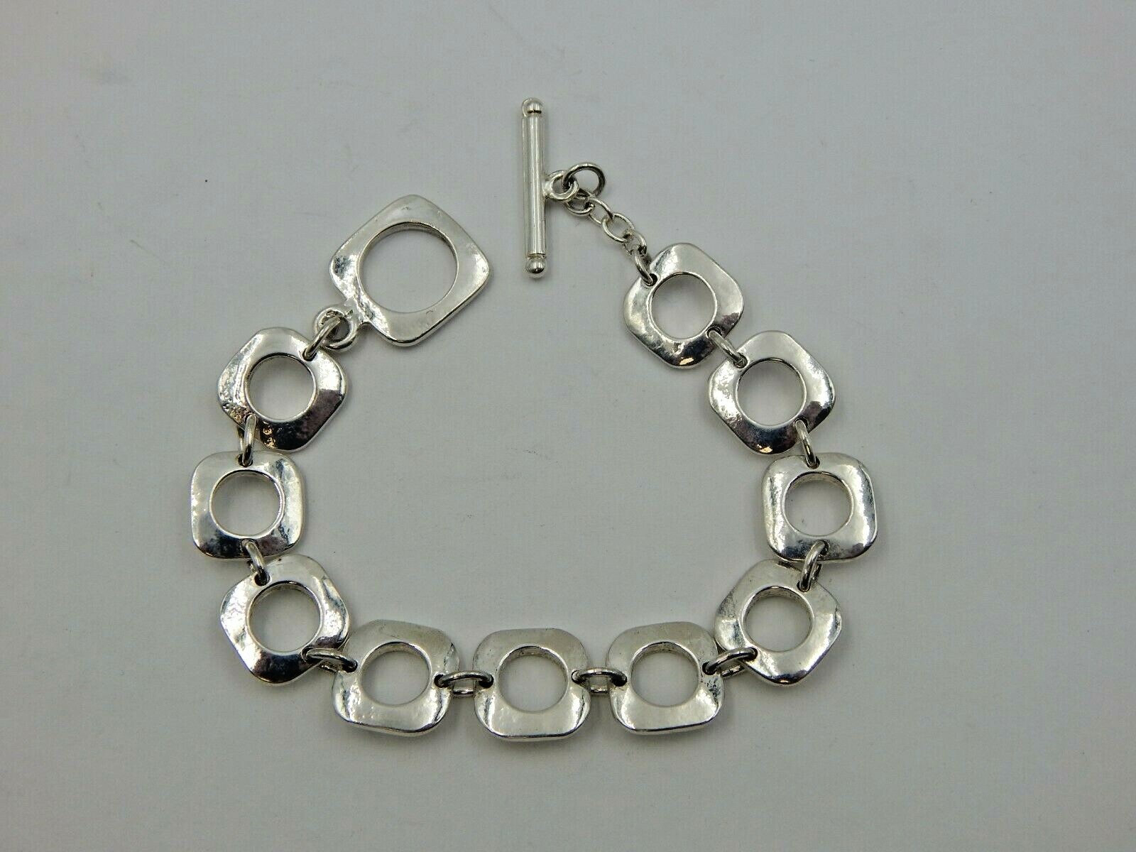 Stylish Silver Plated Geometric Toggle Bracelet - image 6