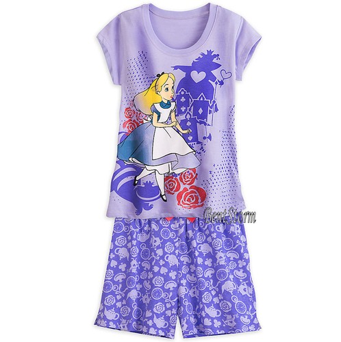 NEU Alice im Wunderland Icons kurzer Pyjama Schlafset für DAMEN DISNEY STORE - Bild 2 von 6