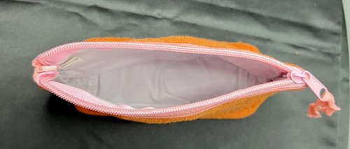 SELTENE Botox Kosmetik orange Frottee bestickt Make-up Tasche Reißverschluss klein 5”x8,5” - Bild 12 von 19
