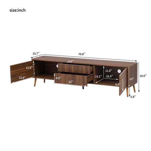 TV Stand 2 Drawers Media Console Table for TVs Up To 80'' Entertainment Center - Picture 2 of 16
