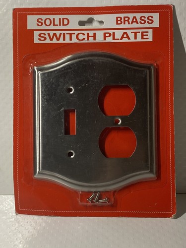 Interruptor de palanca individual y cubierta de placa de pared de salida cromo plateado metal inoxidable - Imagen 1 de 7