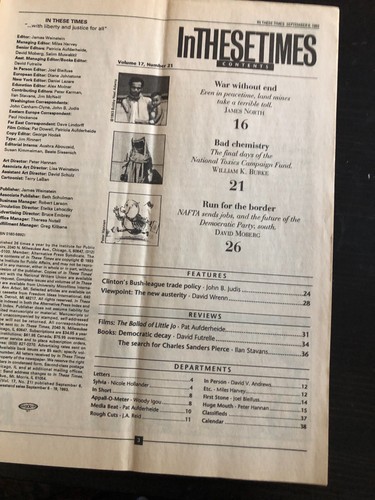 IN THESE TIMES September 1993 - War Without End - Foto 2 di 2