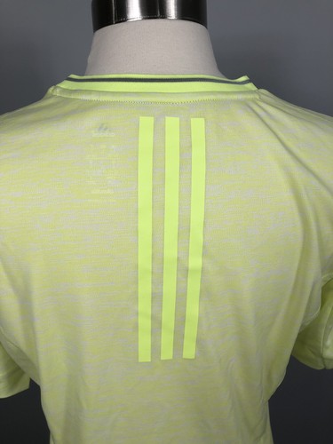 Adidas Running T-shirt Neon Yellow Climalite Breathable Athletic Workout SZ L - Picture 4 of 10