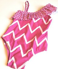 Gymboree 2T Girls Swim Shop Purple Chevron Swimsuit NWT Bathingsuit