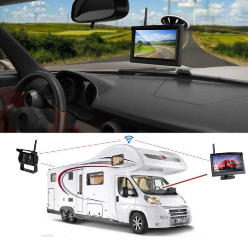 Wireless 5" Monitor Reversing Backup Rear View Camera Kit for Truck Caravan RVs - Picture 6 of 23