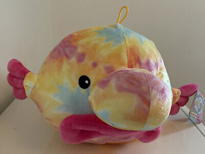 Blob Fish Fiesta Snugglies 15 Rainbow Tie Dye Plush Soft Squishy Rare  Colorful