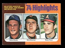 Nolan Ryan / Steve Busby / Dick Bosman 1975 Topps No Hitters Highlights #7 VGEX