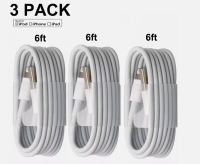 3-Pack 6ft USB Data Charger Cables Cords For i Phone 5 6 7 8 X 11 12 13 14 Max