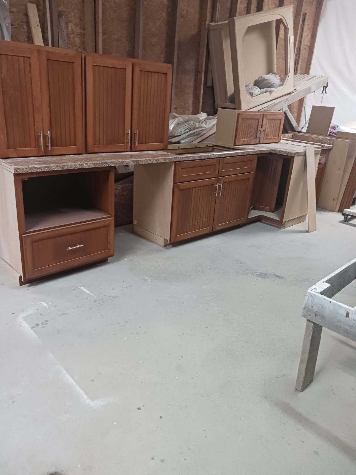 cabinets for sale bases and uppers and bar top,all stain