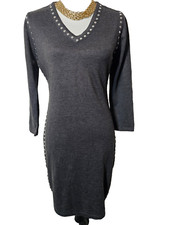 Marc New York Charcoal Gray Soft Knit Sweater Dress Body Con Size Medium M