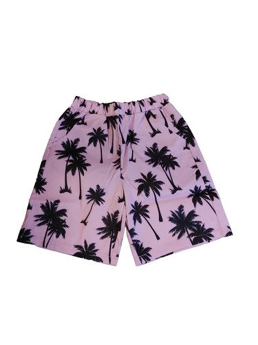 NEW Shein Kids Outfit Girls 9Y Palm Trees Shorts & T Shirt Tropical Pink & Black - Picture 4 of 8
