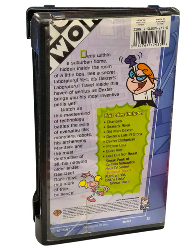 2001 Cartoon Network Dexters Laboratory Greatest Adventures VHS Tape Clamshell - Picture 2 of 3