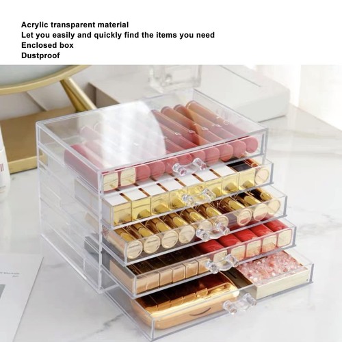Acrylic Jewelry Box 5 Drawers Transparent Dustproof Earring Storage Box Organ... - Picture 3 of 8