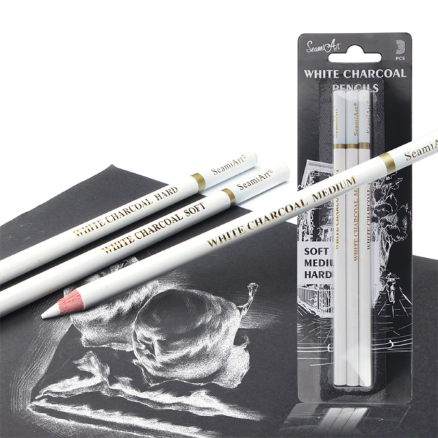 3pcs White Sketch Charcoal Pencils for Sketching Painting Drawi F2 3pcs White Sketch Charcoal Pencils for Sketching Painting Drawi F2