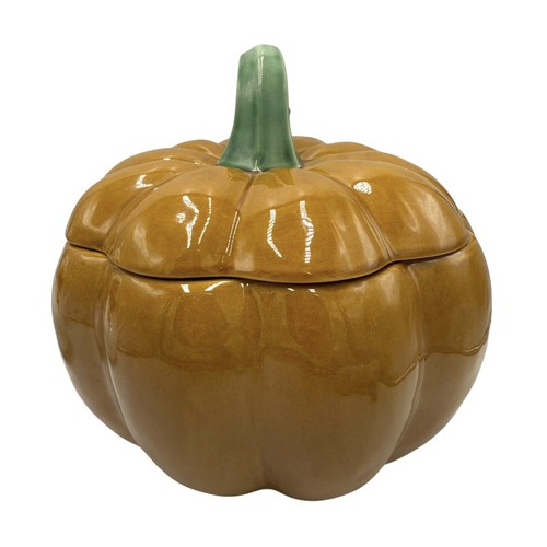 Williams Sonoma Pumpkin Soup Tureen w/Lid Ceramic Fall Harvest Serving Bowl 9” - Picture 2 of 12