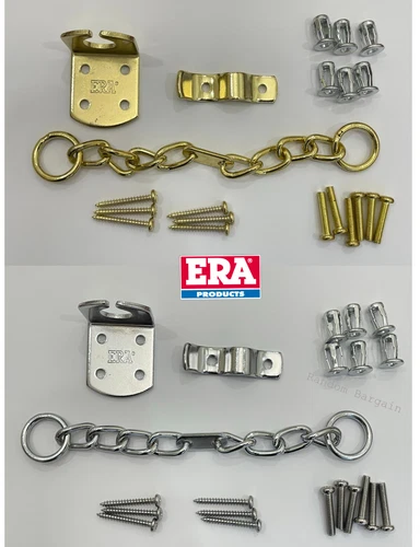 Era Security Door Chain for PVCu and Wooden Doors *Heavy Duty* Chrome / Brass