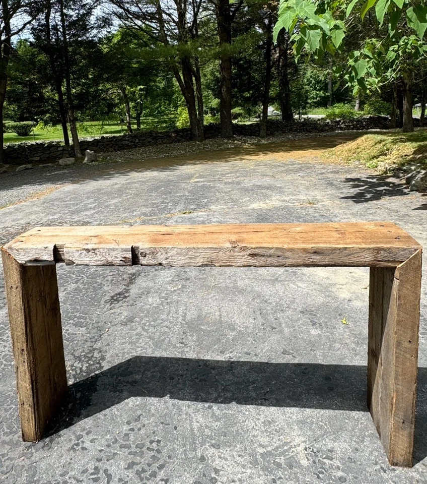 Rustic Handmade Reclaimed Wood Entry Console Table with Imperfections Real Wood - Image 4 of 4