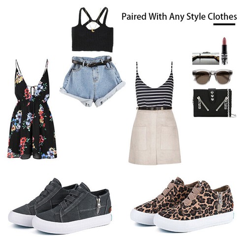 Womens Tennis Shoes Comfort Breathable Platform Casual Canvas Sports Sneakers - Picture 10 of 25