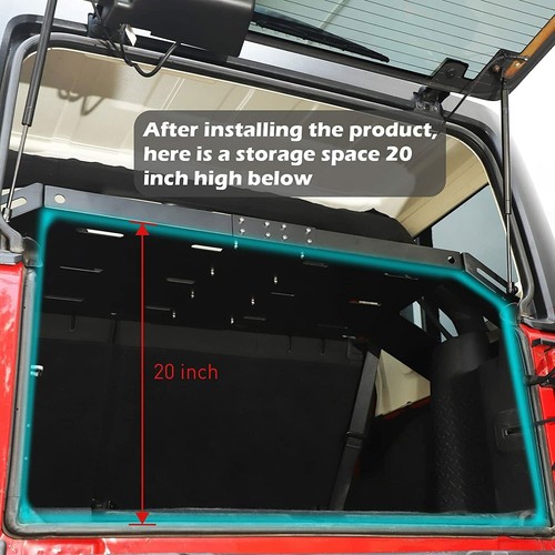 Black Rear Cargo Rack Luggage Storage for Jeep Wrangler JK/JL 4-Door Accessories - Picture 12 of 12