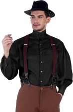 ThePirateDressing Steampunk Victorian Costume Seigneur Shirt Black
