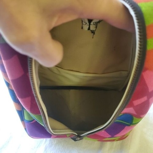 Vintage Rucksack Schultertasche bunt mit Reißverschluss und Taschen - Bild 6 von 13