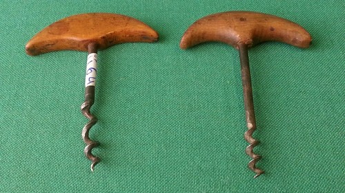 Paar Alte Korkenzieher Tire-Bouchon Korkenzieher IN Holz Und Ferro. N°II64 - Bild 3 von 5