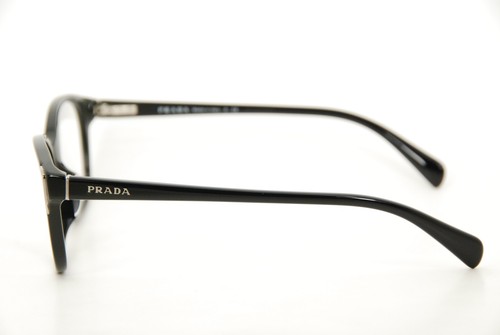 Authentic Prada VPR 13O-A 1AB-1O1 52mm Black Cat Eye Frames Glasses Italy - Picture 10 of 12