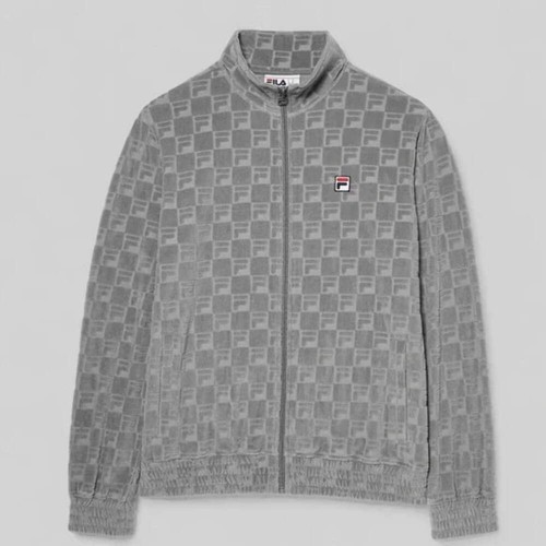 Conjunto de chándales informales de terciopelo gris Fila para hombre nuevos con etiquetas - Imagen 2 de 6