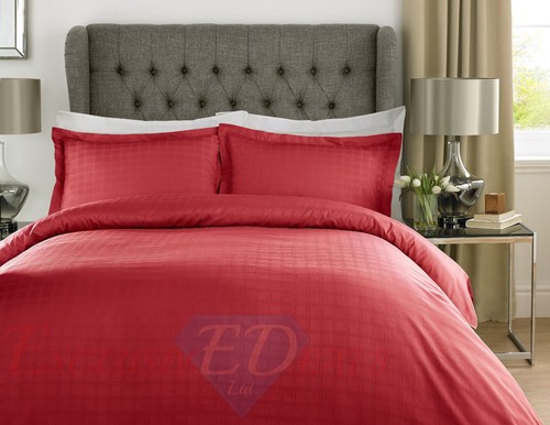 400 Fäden Luxus Bettdecke Quilt Cover Bettwäsche Set - 100 % BAUMWOLLSATIN STREIFEN KARIERT - Bild 8 von 13