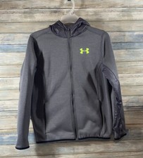 Under Armour, Cold Gear, Size YLG, Loose, Grey with Green Letters