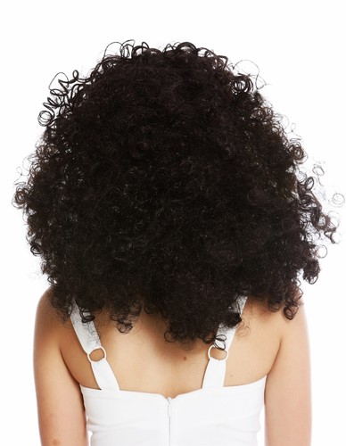 Perücke Damen Karneval Stirnband lang gelockt lockig voluminös Latina schwarz - Bild 4 von 4