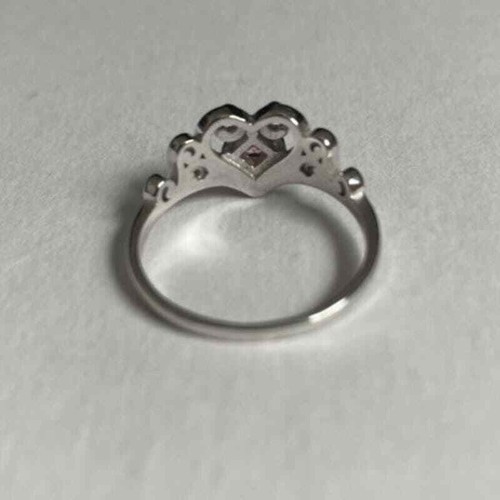 925 Herz rosa Akzente Prinzessin Ring Größe 6 Sterlingsilber - Bild 6 von 9