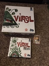 VIRAL Board Game + Hive Expansion + Tom Vasel Promo Card ~ Ex ~ Played Once