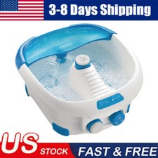Pedicure Heated Spa Bubble Foot Massager W/ 3 Massage Roller 6 Hydrotherapy Jets