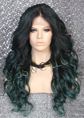 Peluca frontal de encaje completo mezcla cabello humano mezcla rubia rizada verde RSA mezclado - Imagen 4 de 6
