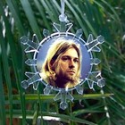 Kurt Cobain Snowflake Colored Blinking Light Holiday Christmas Tree Ornament