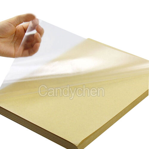 10Pcs Clear Transparent A4 Film Sticker Paper Self Adhesive For Laser Printer - Picture 1 of 3