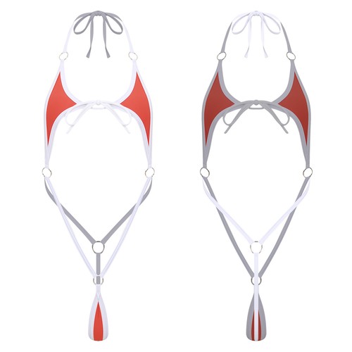 Women's Sexy Mini Bikini Swimsuit Lace-up Hollow Out One Piece Bathing Suits - Afbeelding 26 van 79