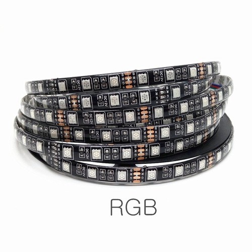 New 16FT 5M SMD RGB 5050 Black PCB Board Waterproof LED Strip Light DC 12V - Picture 2 of 9