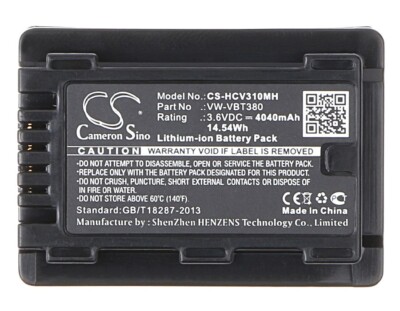 Vhbw Batteria Sostitutiva Per Videocamera Panasonic HC-V720, V727, V720M (VW-VBK180/360) - 4040mAh Li-Ion