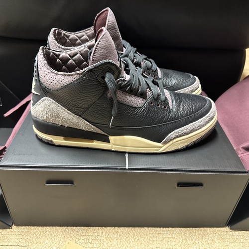 Nike Air Jordan A Ma Maniere III 3 Retro OG Black Grey Violet Women 12 Men 10.5  - Picture 3 of 18