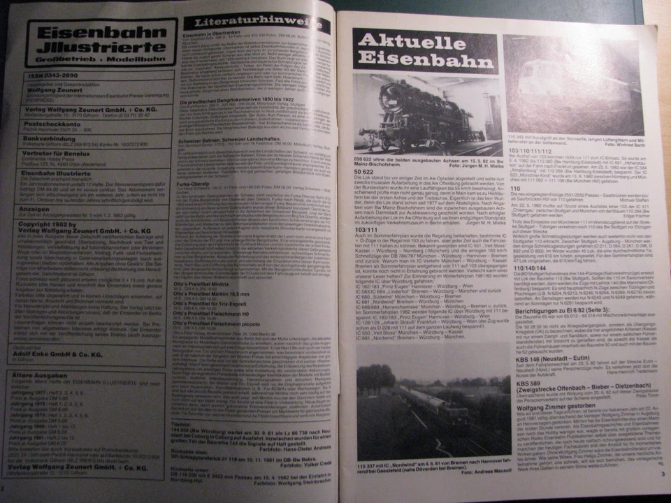 "Eisenbahn Illustrierte" Nr.8 August 1982 Großbetrieb * Modellbahn - Bild 2 von 4
