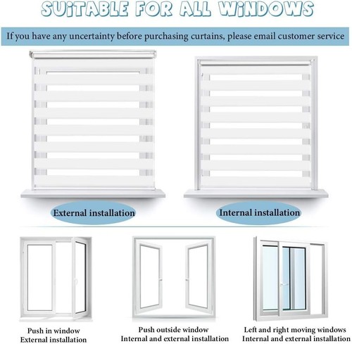 SMONTER EASY FIX PERSIANA ENROLLABLE CEBRA PERSIANAS DÍA Y NOCHE CORTINAS 75CM 230CM - Imagen 10 de 17