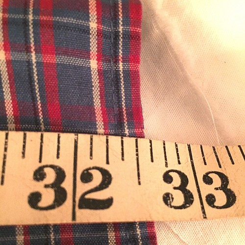 Blau kariertes Button-Down-Hemd Bugle Boy Jean Co Vintage LS einfarbig Herren XL EUC b2 - Bild 12 von 12