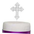Cross Cake Topper, First Communion, Religious Baptism, Christening, Silver