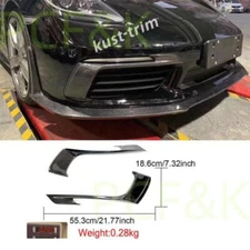 Carbon Front Fog Air Vent Fins Trim 2pcs For Porsche 718 Boxster Cayman 2016-19