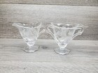 Vtg Heisey Waverly ROSE ETCH  CREAMER & SUGAR Set Crystal Glass