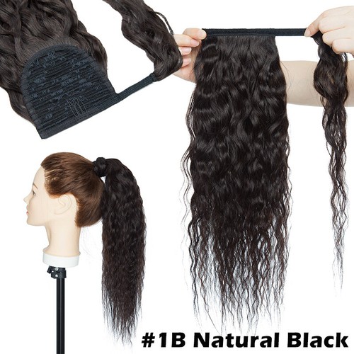 Ponytail 100% Human Hair Extensions Remy Quality Wrap On Pony Tail Hairpiece USA - Picture 25 of 29