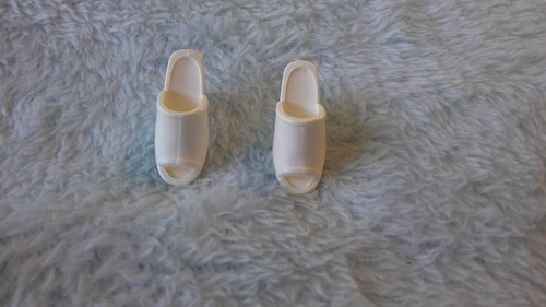 Barbie White High Heels Open Toe, Wedge Heels, Open Back - Picture 1 of 3